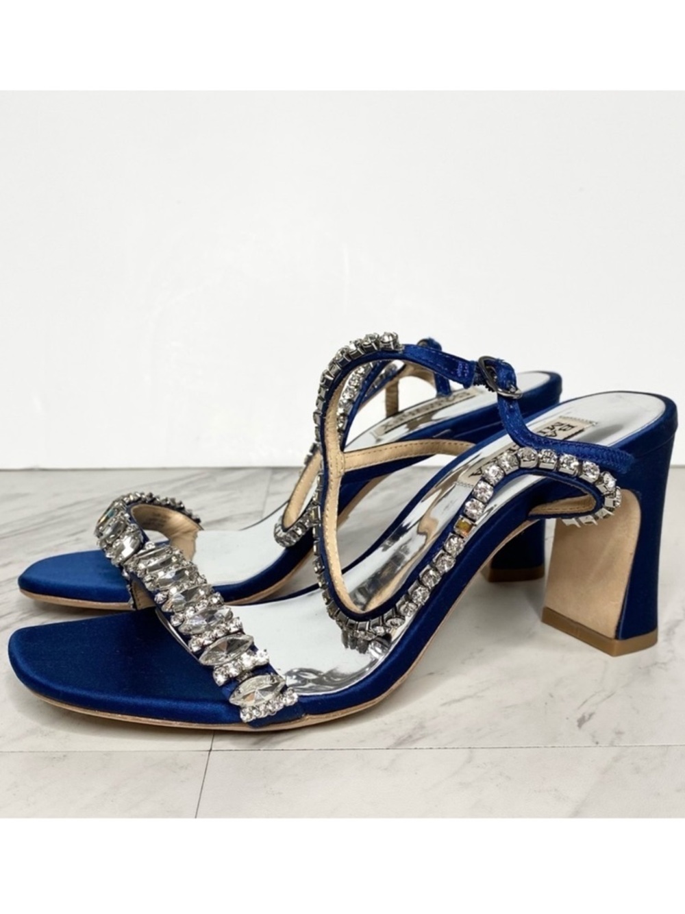 Badgley Mischka Marilee Blue Jeweled Sandal 6
